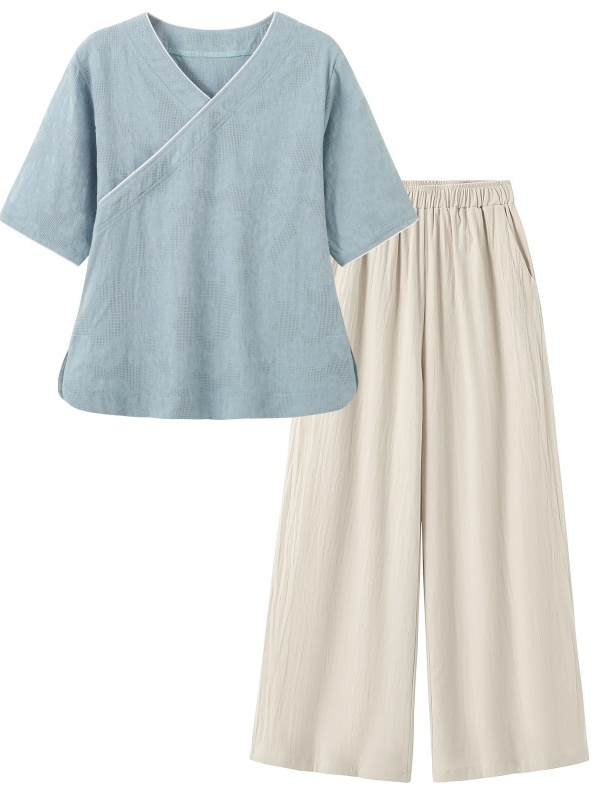 Linen Pant Wide - Yeni Çin Tarzı Sanatsal Retro Pamuklu