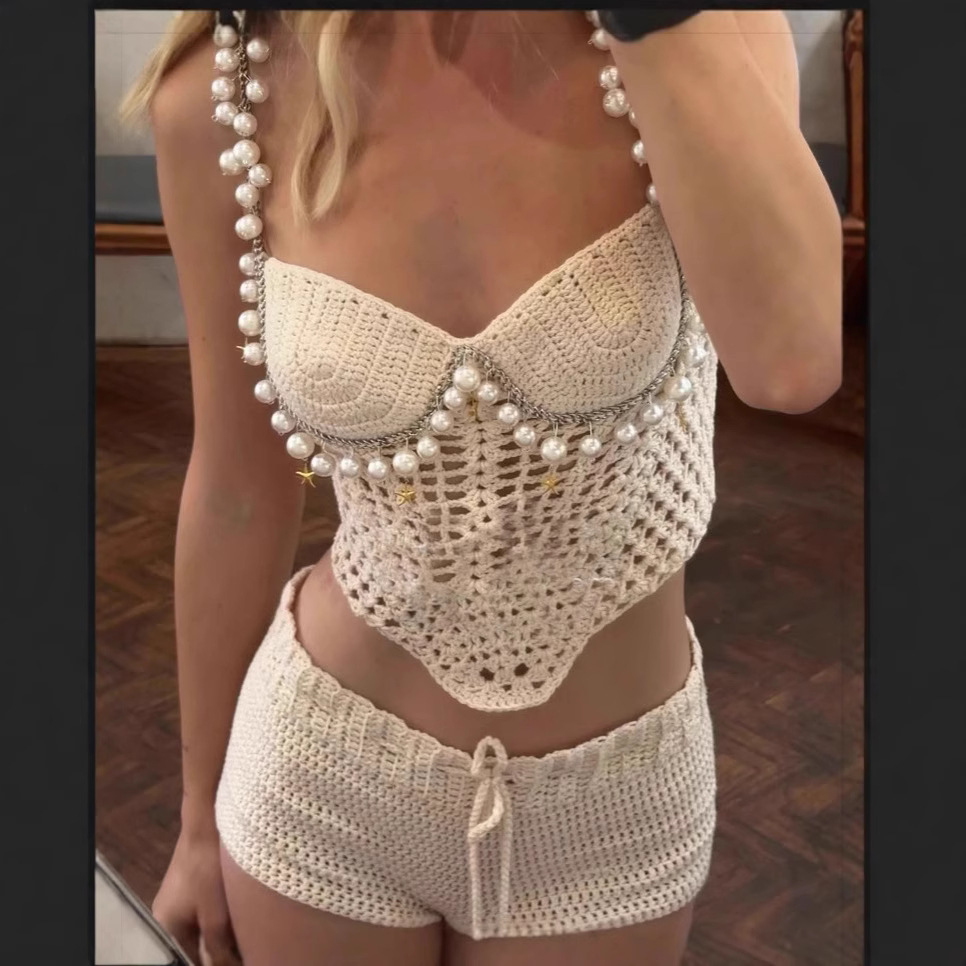 Seksi Boncuk Tığ Kırpma Yelek  - Crop Top Crochet incelemesi ve fiyatı