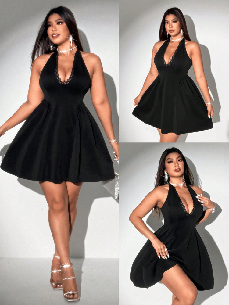 Artı Boyutu Kadın Halter Siyah - Maxi Dress Halter incelemesi ve fiyatı